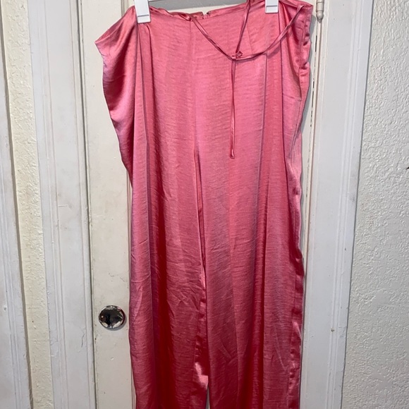 Forever 21 Pink Satin Wide Leg Pants - Picture 6 of 6